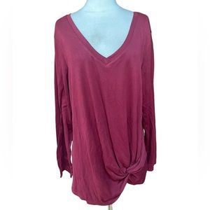 NWT Simple‎ Fun V-Neck Long Sleeve T-Shirt